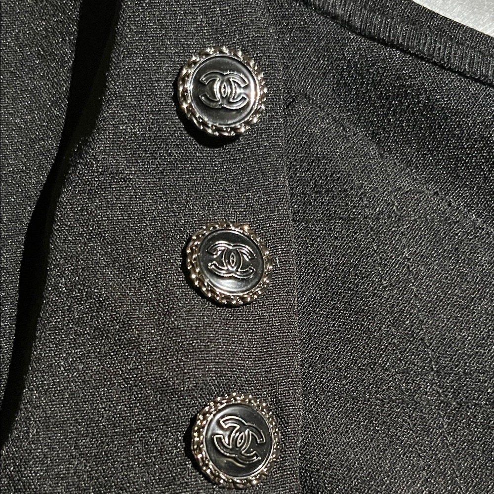 CHANEL Black Classic Button-Front Jacket - image 3